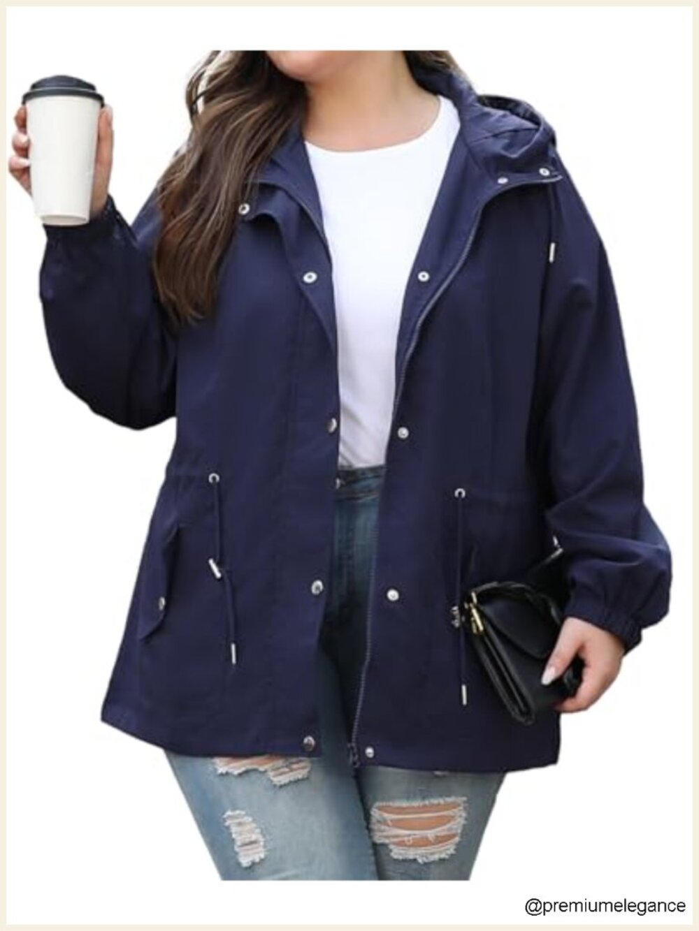 Plus Size Lightweight Hooded Raincoat Waterproof Windbreaker Jacket Hiking